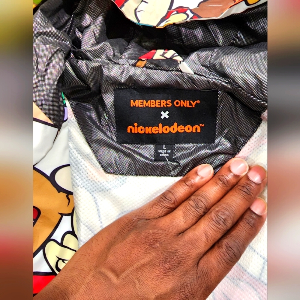 Members Only x Nickelodeon x Rug Ratz Hooded Jacket sz L - Picture 3 of 8